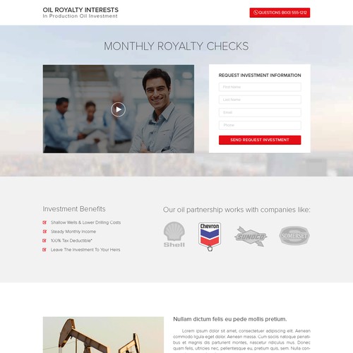 Oil Company Landing Page
