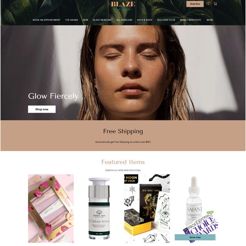 SQUARESPACE WEBSITE DESIGN FOR SKINCARE SERVICE -BLAZE SPA