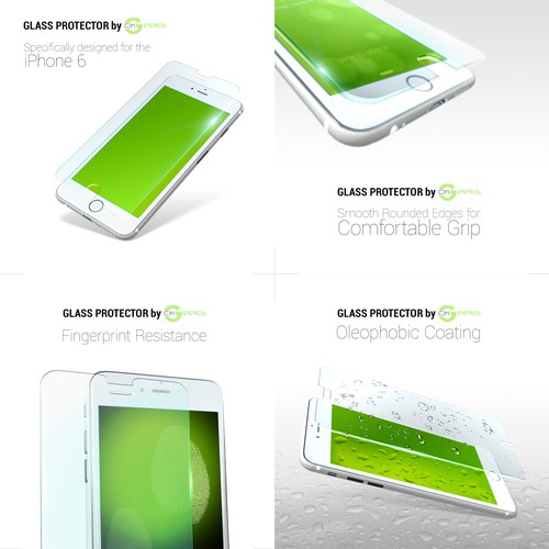 Create descriptive images for glass screen protector Amazon listing