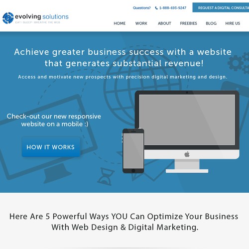 Create a winning home page design for a digital agency looking to stand out from the rest.