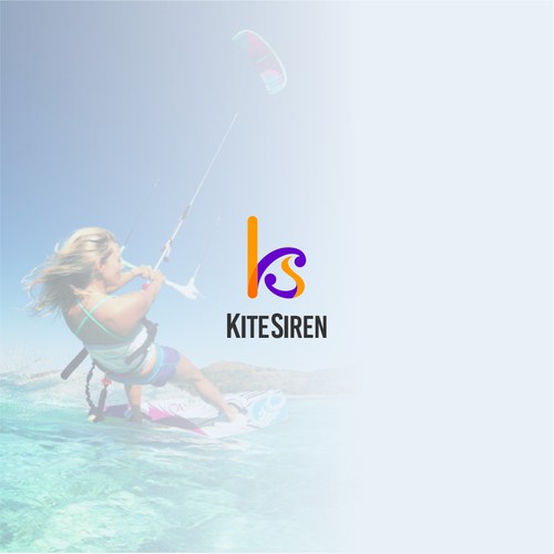 Logo for a blog/website about kitesurfing/kiteboarding for women.