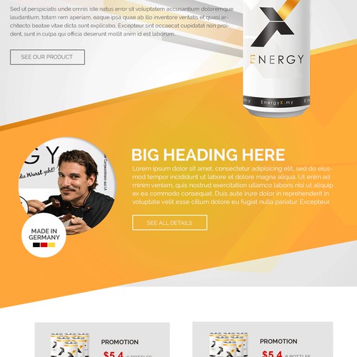 Stylish shop & website for an ENERGY DRINK!