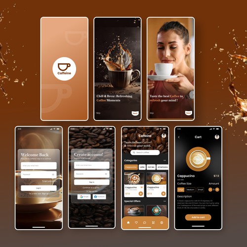  Coffee shop app UI design