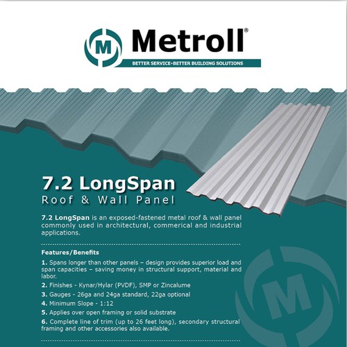 Help Metroll create an informative yet attractive handout for its metal panel product
