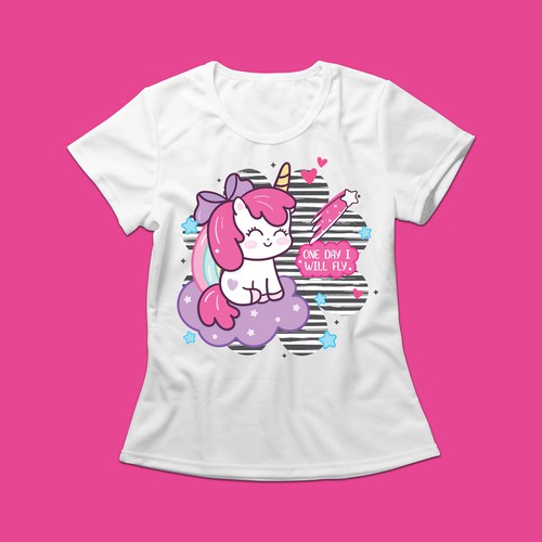 Cute Unicorn T-Shirt Design 
