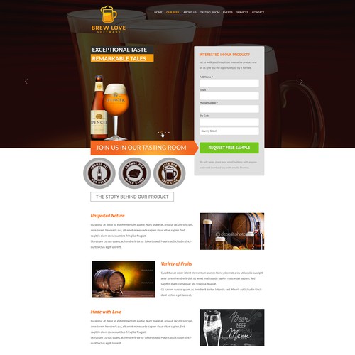 Brew Love Software Landing Page