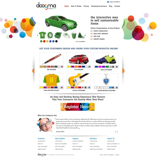 Homepage Design for Customization Site