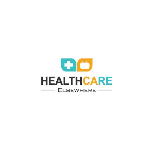 Create a cool and modern brand logo for Healthcare Elsewhere, a Medical Tourism Podcast and book