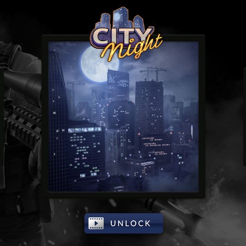 Play Ad Button Design for City Night