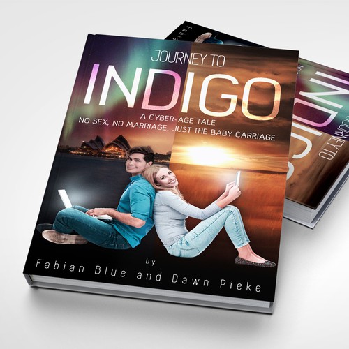 Create a photo-realistic BOOK COVER for a Cyber-age Modern Family