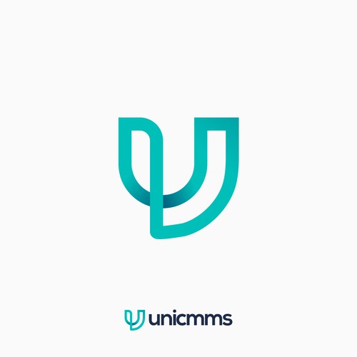 Abstract Fluid Design letter 'U
