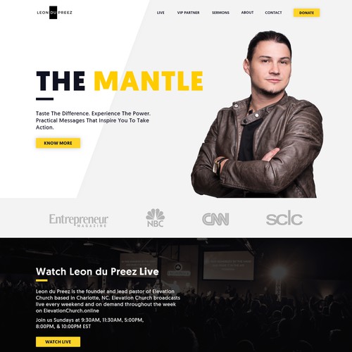 Leon du Preez landing page design