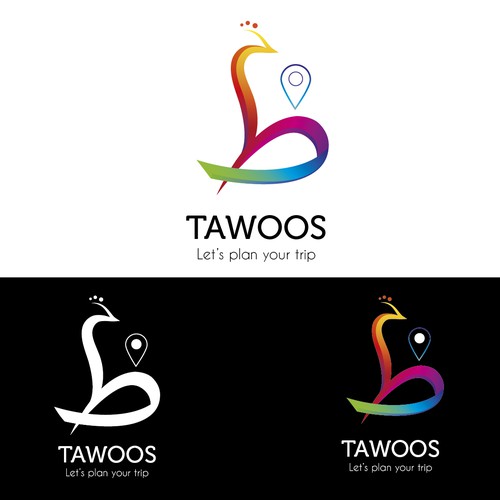 Concept de logo pour "Tawoos", une application pour prévoir son prochain voyage.