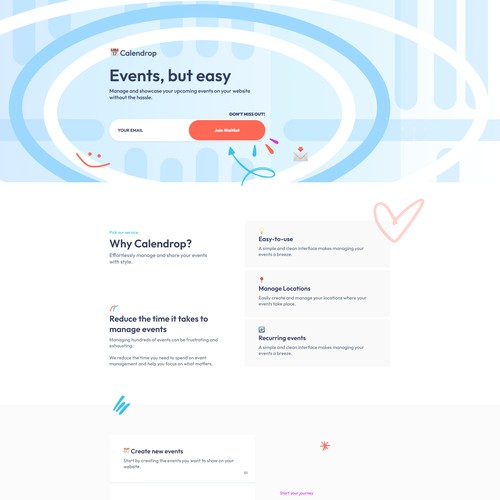 Landing page for email sub tool