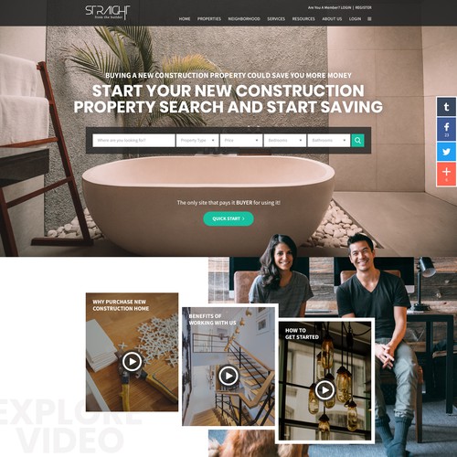 Website Layout for New Realestate Concept