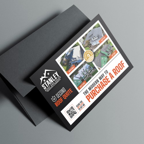 High-Impact Roofing Services Postcard Design for Construction Company