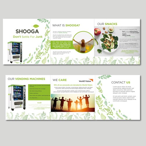 Brochure design for Shooga vending machines