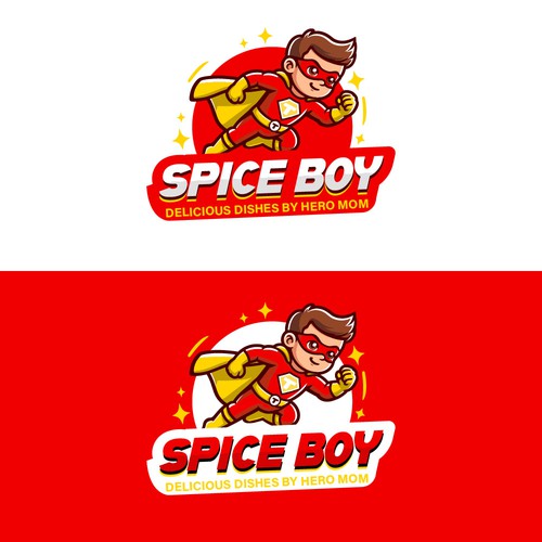 Spice boy super hero mascot logo