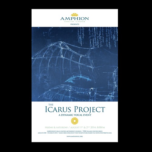 Amphion Youth Choir: Concert flyer for "The Icarus Project"