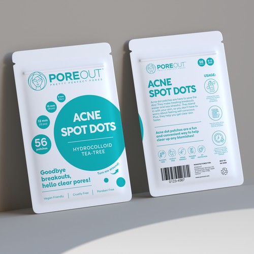 Packaging Design for a Facial skincare brand "Poreout®" Acne Dot Patches