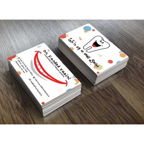 Classy, simple and elegant business card for a pediatric dentist