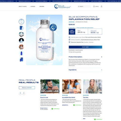 Product Single page Website