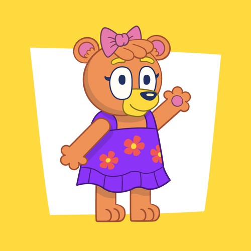 Bear girl character for Children’s Book (Bluey Style)