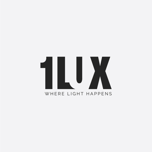 Create a powerful new logo for 1Lux, a lighting parent company encompassing multiple brands