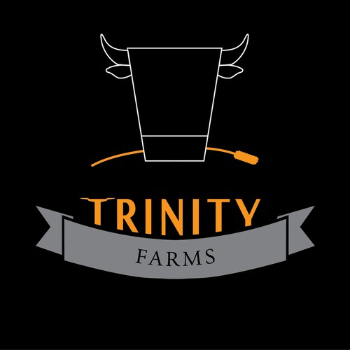 Create a captive logo showing modern youth in agriculture for Trinity Farms