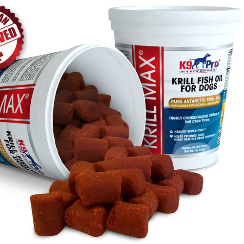 krill oil label for dog supplement