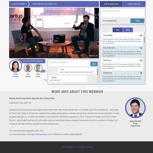 LIVE Conference/Webinar Web Page Concept