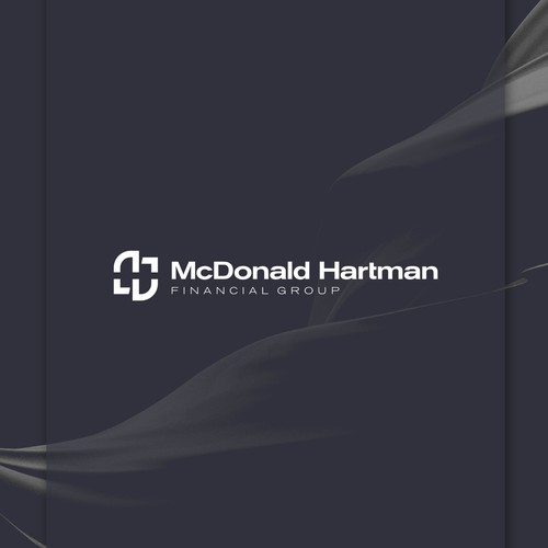 Negative space monogram for a modern investment planning company