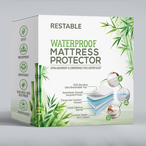 Waterproof Mattress Protector Box packaging design