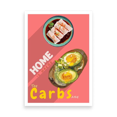 Food fusion Vertical red Text.