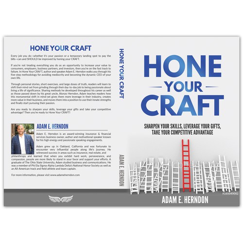 Design a book cover for motivational book about honing your craft/taking your competitive advantage