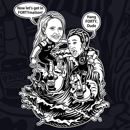 Surfing Caricature