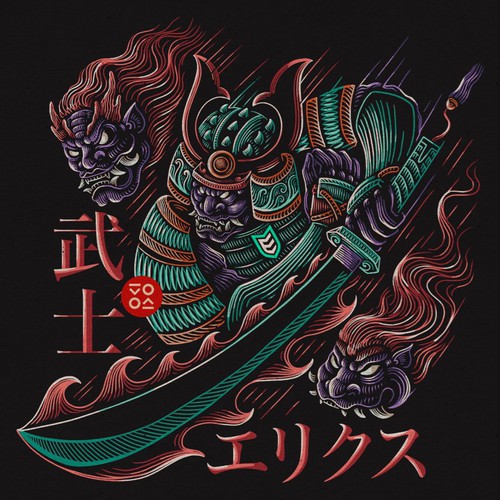 Samurai T-Shirt Design