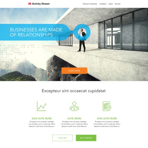 Professional and playful homepage design for SaaS company