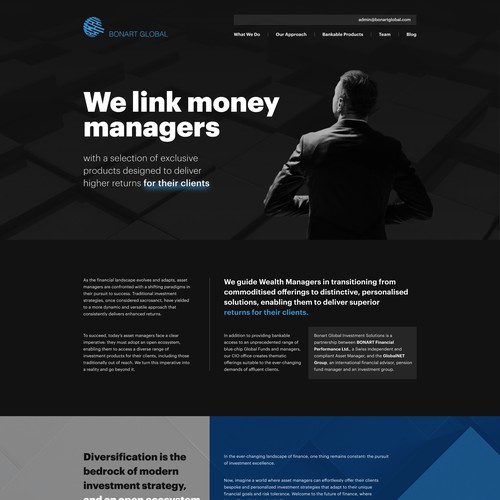 High-end website for B2B Financial Firm