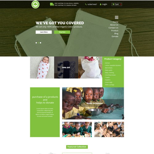 E-commerce site homepage Design