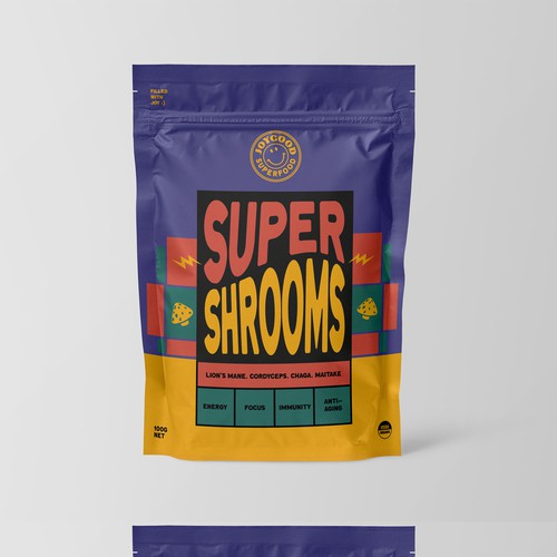 FUN PLAYFUL YOUTH MUSHROOM PACKAGING