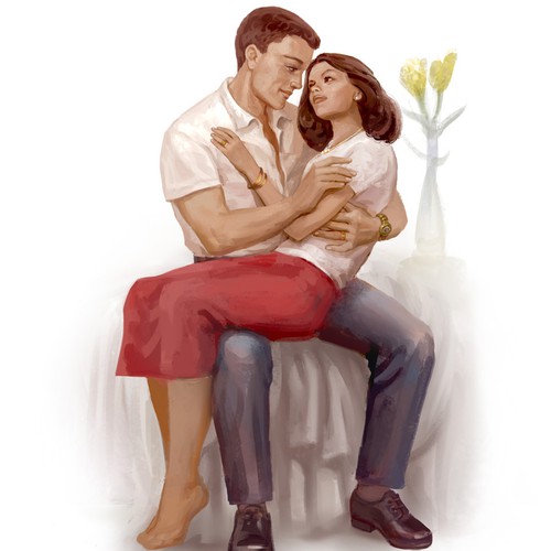 illustration of couple in an embrace