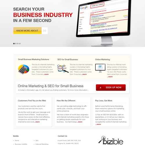 Create the next website design for Bizible