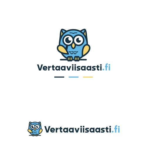 Owl with magnifying glasses logo