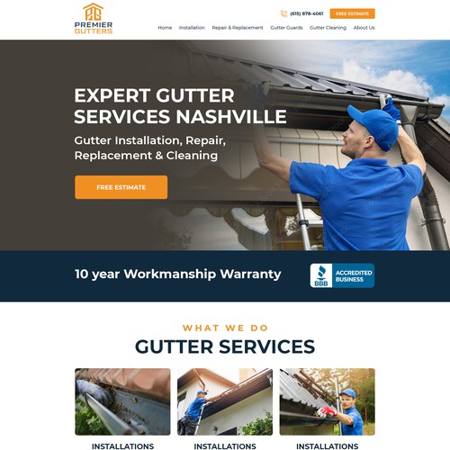 Landing page design