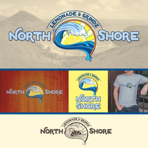 Fun logo for north shore lemonade and grinds