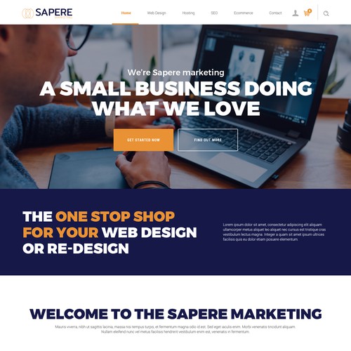 web design concept for Sapere Marketing