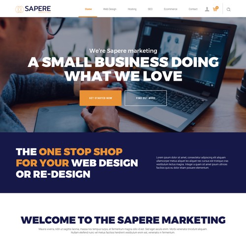 web design concept for Sapere Marketing