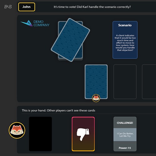 Interface for a Card Game