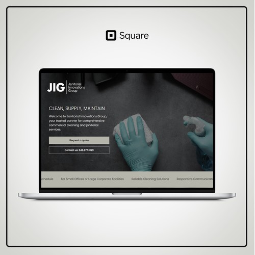Modern Square Online Design for Professional Janitorial Services